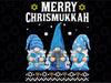 Merry Christmukkah With Gnome Christmas Hanukkah Gnome Png, Menorah Sufganiyot Driedel,Blue Holiday Gnomes Png Merry Chrismukkah Gnomes