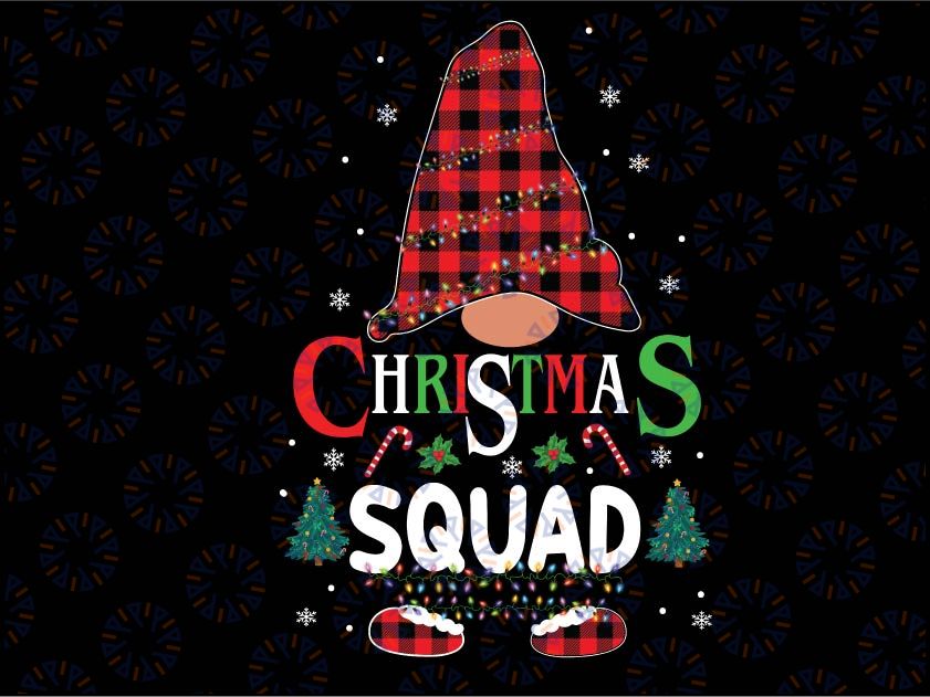 Funny Christmas crew Xmas Squad Gnome Family Pajamas 2022 Png, Christmas Squad png, Matching Christmas With Buffalo Plaid hat png, Christmas Vacation