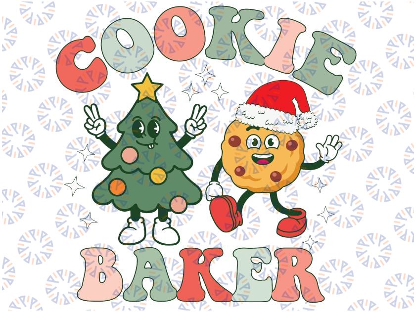 Cookie Baker Christmas Tree San-ta Hat Funny Family Pajama Svg, Cookie Baking Crew svg, Funny Family Christmas SVG, Christmas Baking Crew SVG