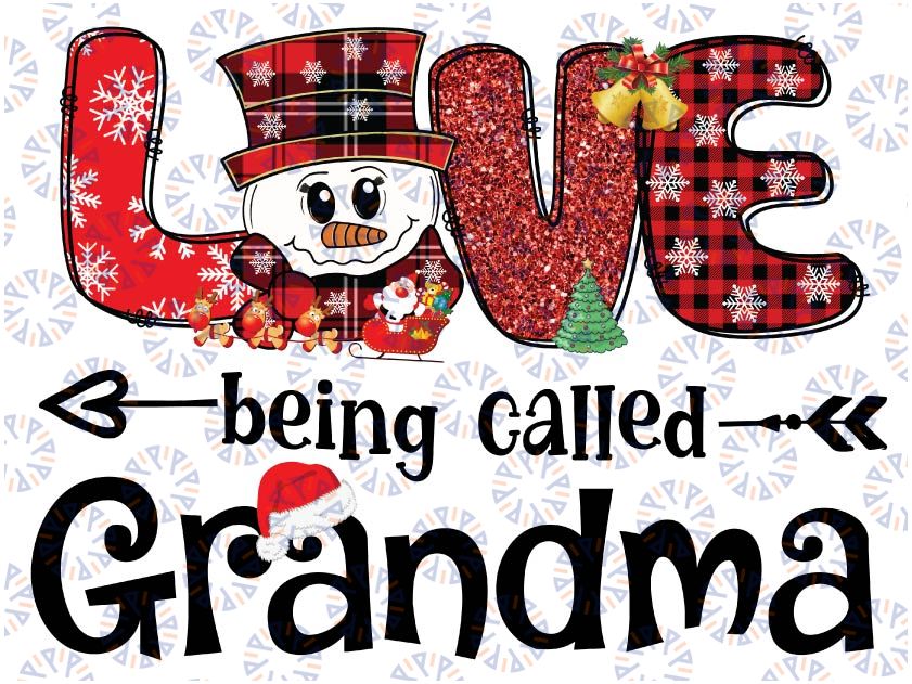 Love Being A Grandma Snowman Christmas 2022 PNG, Snowman Christmas Png, Christmas Grandma Png, Christmas Grandma Buffalo Plaid Png