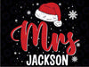 Personalized Name Mrs Couples Christmas Png, Mr and Mrs Couple Png, Matching Couple Christmas Outfit Png, Wife & Husband Christmas Shirt Design