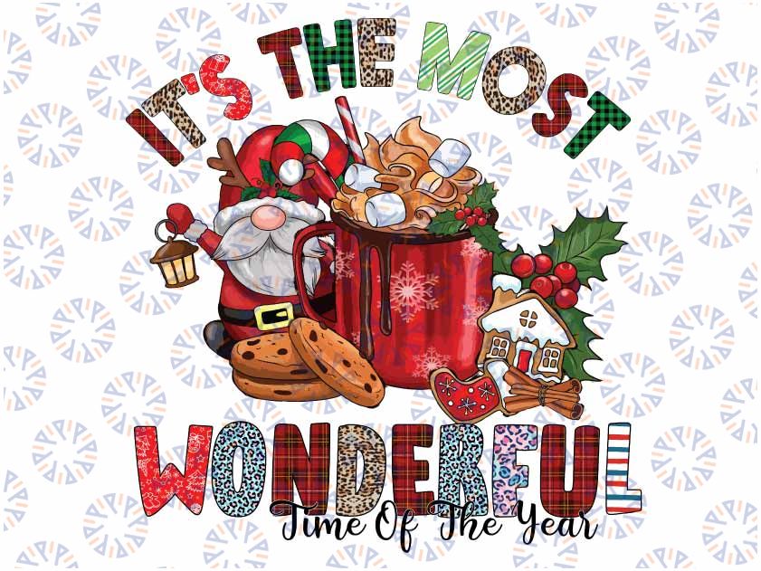 It's The Most Wonderful Time Of The Year Png, Merry Christmas, Coffee Png, Christmas Tree png, Family Christmas Leopard, Buffalo Plaid Png