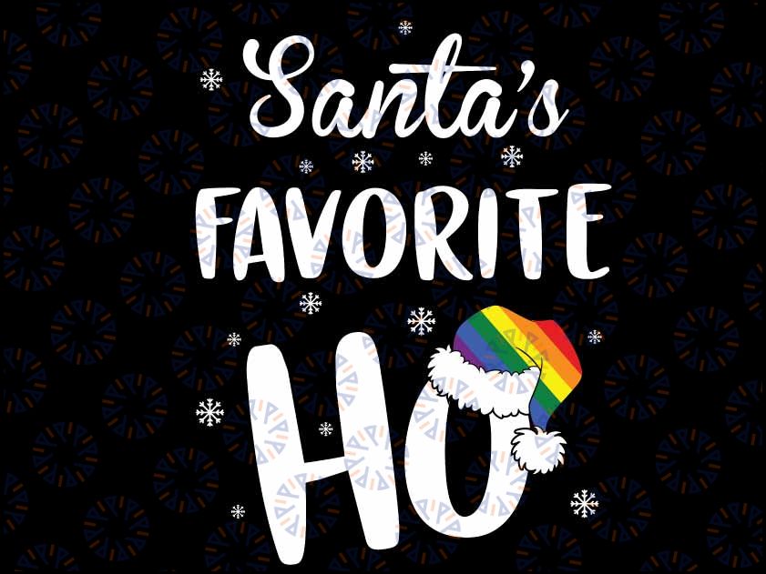 Santas Favorite Ho Gay Christmas Rainbow Lesbian Funny Svg, Santa Naughty Christmas Svg, Funny Santa Christmas, Instant Download Svg