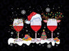 Three Wine Glasses Santa Hat Christmas Funny Wine Lover Xmas Png, Funny Wine Lover Xmas, Digital Download Png