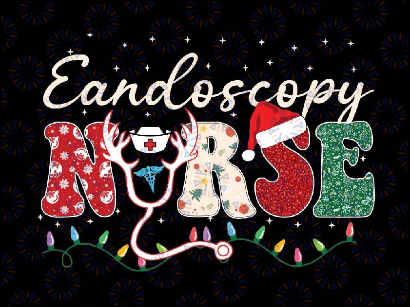 Christmas Nurse Nursing Endoscopy Nurse Christmas Pattern Png, Endoscopy Nurse, Endoscopy Nurse Christmas, Instant Download