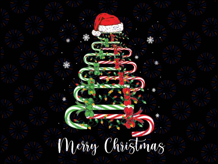 Candy Cane Santa Hat Funny Xmas Tree Merry Christmas Y'all Png, Funny Christmas Candy Lover, Sublimation download