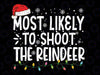 Most Likely To Shoot The Reindeer Family Christmas Holiday Svg, Funny Christmas Svg, Holiday png, Instant Download