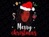 Loc'd Hair Black Woman Merry Christmas San-ta Hat Xmas, Merry Christmas Black Girl Svg, Afro Christmas Png, Merry Christmas Svg