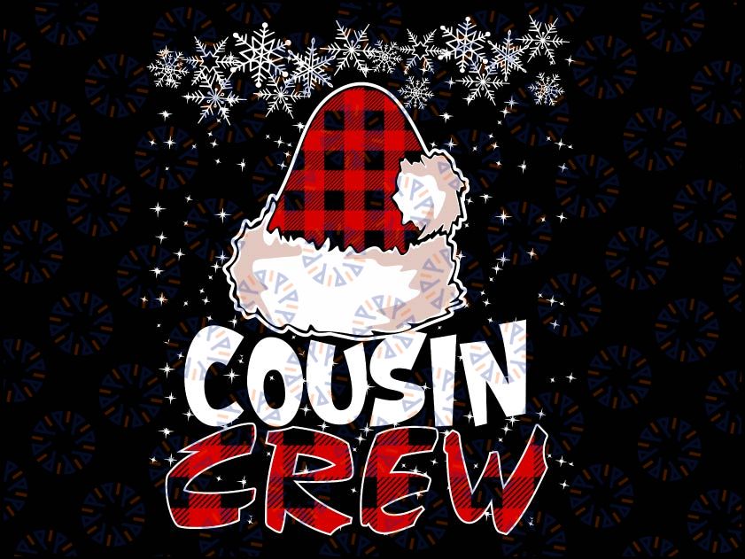 Christmas Cousin Crew Buffalo red plaid Pajamas Family Xmas, Cousin Crew PNG, Christmas Cousin Crew Red Buffalo Plaid Pajamas Png,Cousin Crew, San-ta Hat Buffalo Plaid