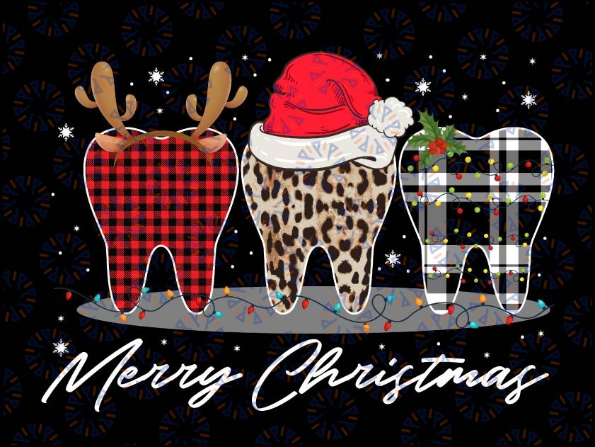 Merry Christmas Dental PNG, Leopard Plaid Tooth Teeth png, Dental Hygienist, Dental Hygienist, Dental Assistant png, Dental Office