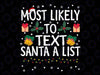 Funny Matching Christmas Most Likely To Text San-ta A List Svg,Most Likely To Text Cricut Svg, Family Christmas Svg, Merry Christmas svg