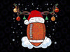 Football Ball San-ta Hat Reindeer Christmas Lights Ornaments Png, Football Christmas With Hat And Horny Png,Sublimation Design
