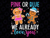 Gender Reveal Christmas Pregnancy Announcement Pink or Blue We Already Love You Svg, Silhouette, Pregnancy Baby Svg, Blue and Pink baby bear