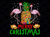 Flamingo Christmas Tree Pineapple Xmas Light Merry Christmas Png, Merry Christmas Flamingo Png, Christmas Pineapple Png, Palm Png