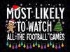 Most Likely To Watch All The Football Games Christmas Xmas Svg, Watch ALL the Christmas Game Movies funny SVG, Christmas-Movies Svg