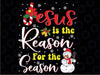 Christian J-e-s.u-s The Reason Christmas Stocking Stuffer Svg, Faith Christmas Svg ,Merry Christmas with snowman Svg