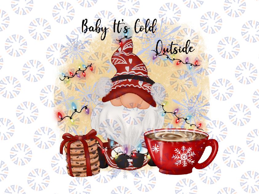 Baby It's Cold Outside PNG, Gnome sublimation, Christmas Png, Digital Instant Download, gnome clipart