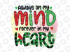 Always On My Mind Forever In My Heart PNG, Christmas png, Winter Holidays png, Christmas Png Sublimation Digital Download