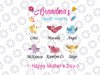 Grandma's Tweet-Hearts Personalized Grandkid's Name Garden Gift For Grandma svg Custom svg png