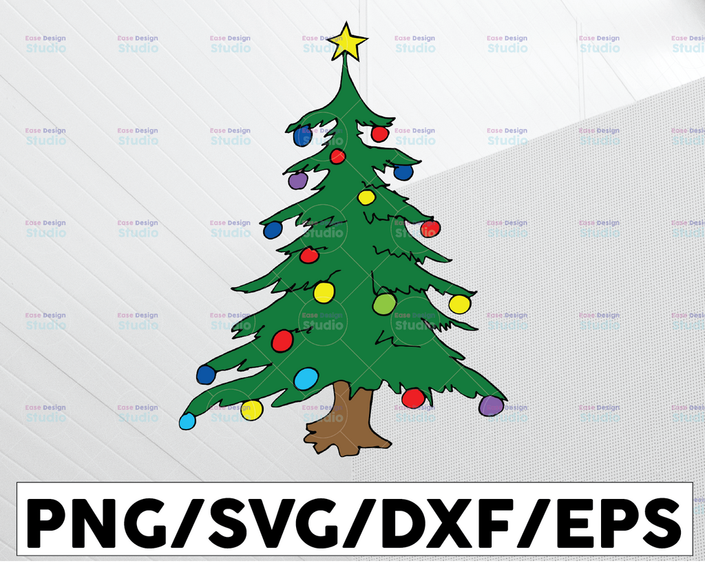 Christmas Tree SVG File, Digital Download for Cricut and Silhouette (includes svg, dxf, eps, pdf, png file formats)