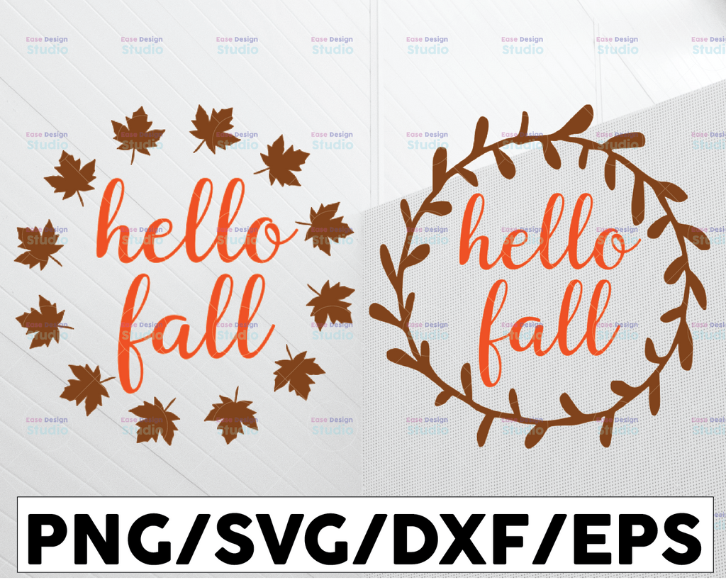 Hello Fall SVG, Fall Door Sign SVG, Halloween SVG, Pumpkin, Digital Download, Cricut, Silhouette