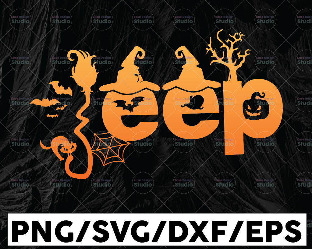 Jeep Halloween SVG DXF JPEG Silhouette Cameo Cricut fall svg Jeepers creepers Halloween night humor