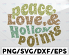 Peace, Love, & Hollow Points SVG for shirts design, digital vector, svg, jpeg, png