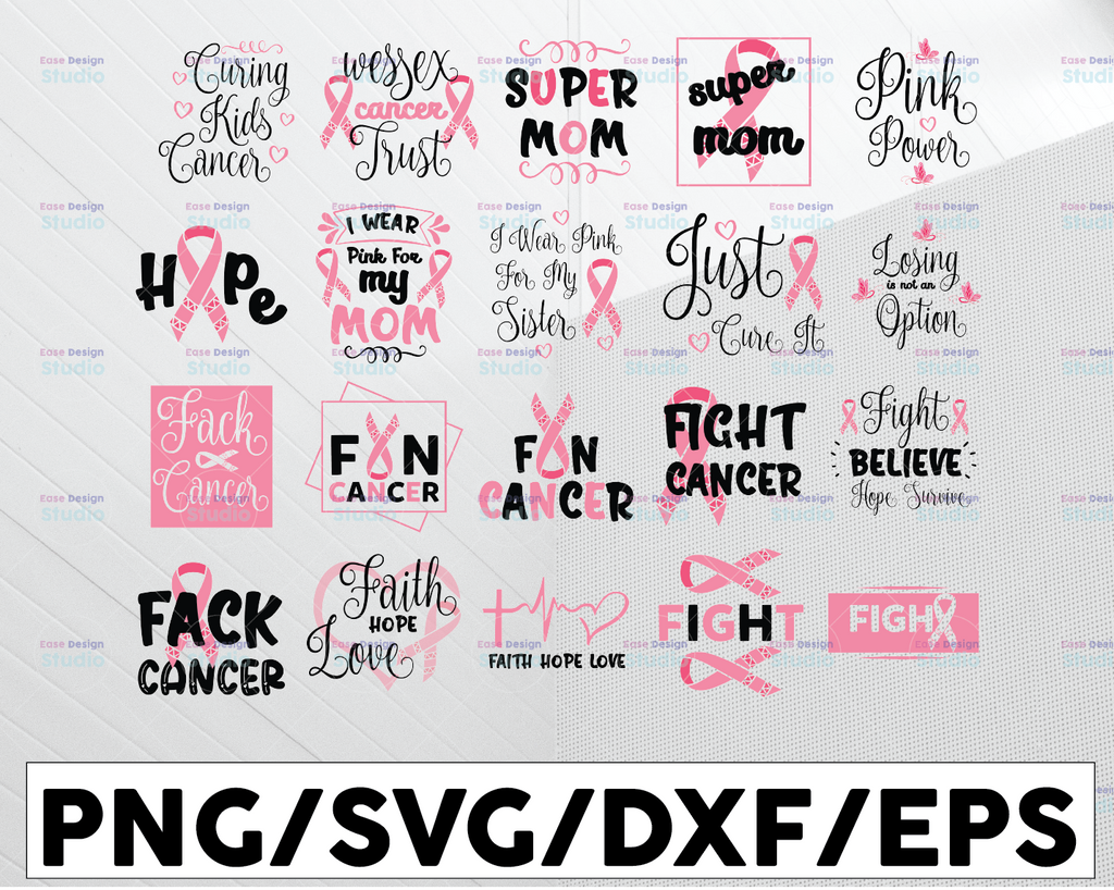 Breast Cancer SVG Bundle, Breast Cancer Svg, Cancer Awareness Svg, Cancer Survivor Svg,Fight Cancer Svg,cut files,Cricut, Silhouette