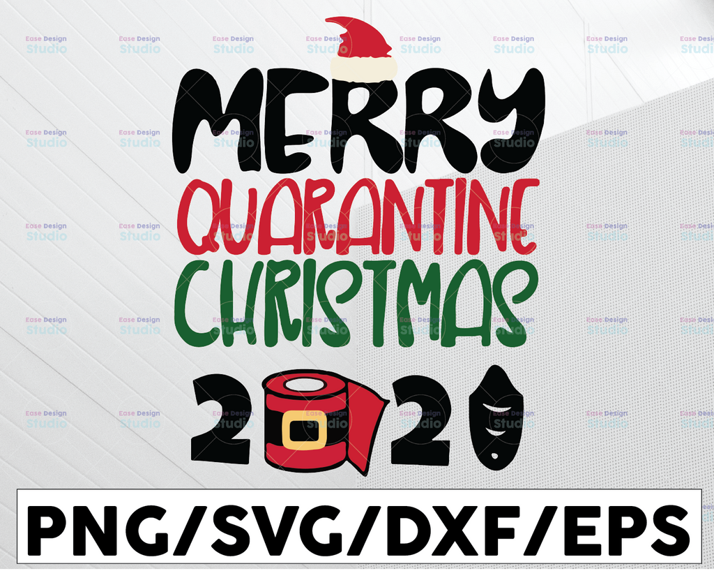 Merry Quarantine Christmas 2021 Svg, Png, Jpg, Dxf, Santa Svg, Mask Svg, Toilet Paper Svg, Christmas Svg, Silhouette, Cricut, Sublimation