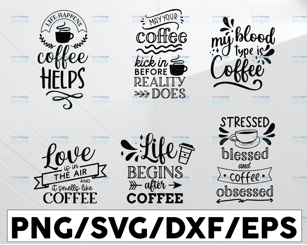 Coffee SVG Bundle, Funny Coffee SVG, Coffee Lover Svg, Caffeine Queen, Coffee Lovers, Coffee Obsessed, Mug Svg, Coffee mug, Cut File Cricut