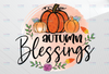 Autumn Blessings PNG file for sublimation printing, Pumpkin Png - Sublimation design download - T-shirt design,Fall PNG