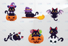 Halloween Cats Bundle PNG, Cute Halloween Cats png for sublimation, Halloween Pumpkin Clip Art, Witch Hats, Cats in Pumpkins print