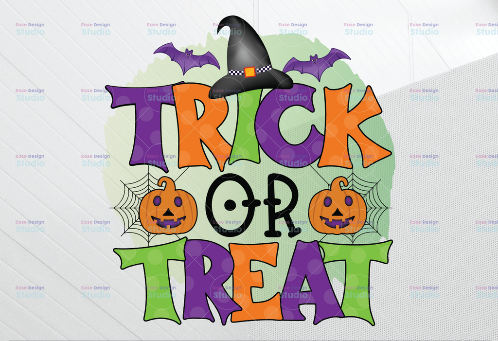 Trick Or Treat PNG, Happy Halloween png, Halloween png, Spooky png, Ghost png, Spider png, Halloween Sublimation
