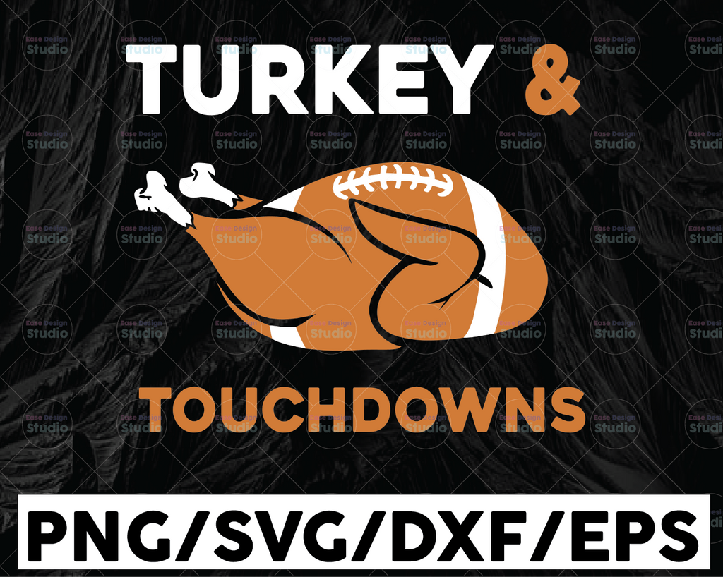 Thanksgiving Svg Turkey And Touchdowns Svg Football Svg Turkey Svg Thanksgiving svg  Svg Fall Svg Fall Football Svg Thanksgiving Football