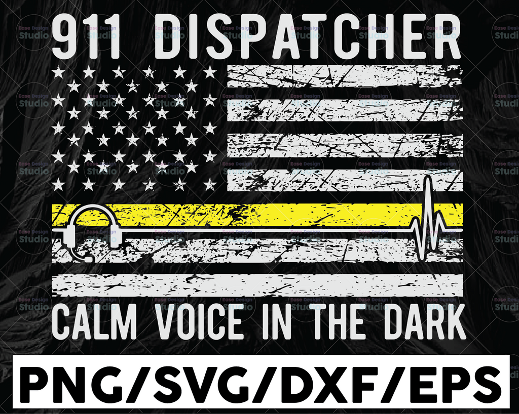 911 Dispatcher Calm Voice In The Dark Svg, EMS design svg, Emergency svg, png, dxf, eps digital download