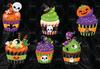 Halloween Cupcakes PNG ,Cute Cupcakes Clipart , fun cupcakes, pumpkin, halloween clip art ,Instant Download