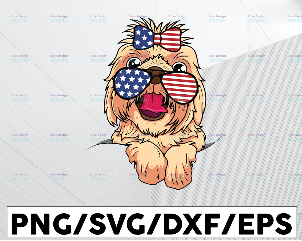 PNG Download, Digital File, Sublimation Transfer, Yorkie, Yorkshire Terrier, 4th of July, Independence Day