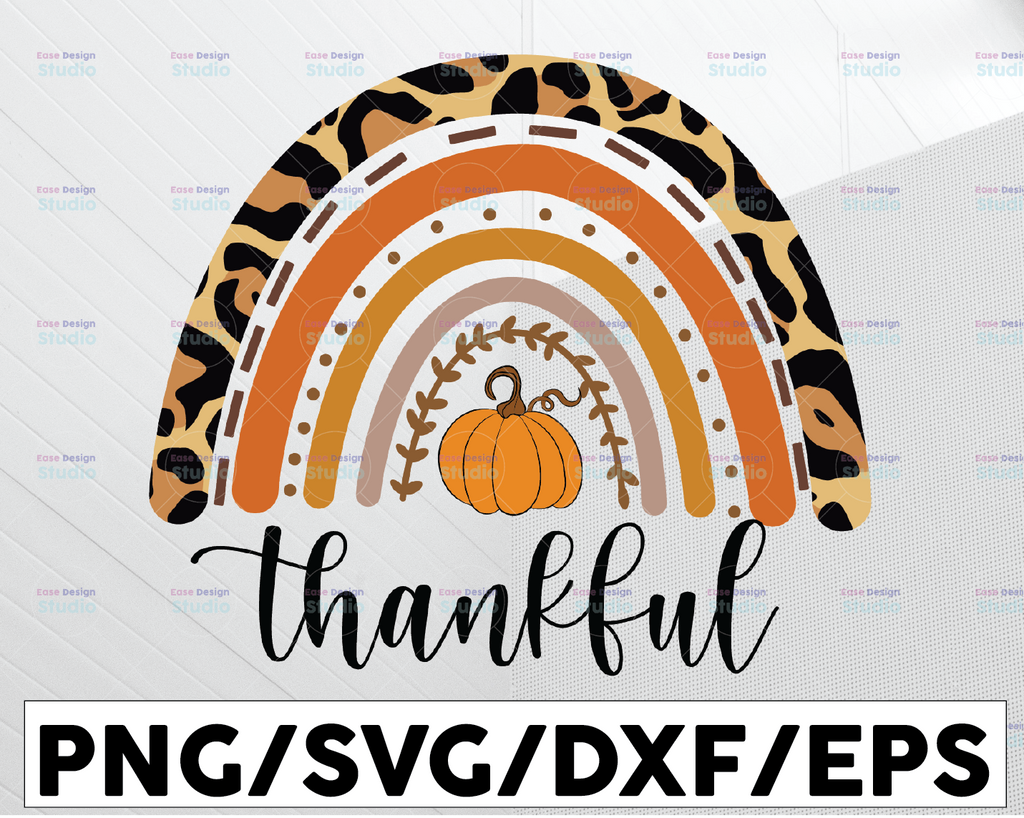 Thankful Rainbow SVG, Fall Rainbow SVG, Thanksgiving SVG, Digital Download, Cricut, Silhouette