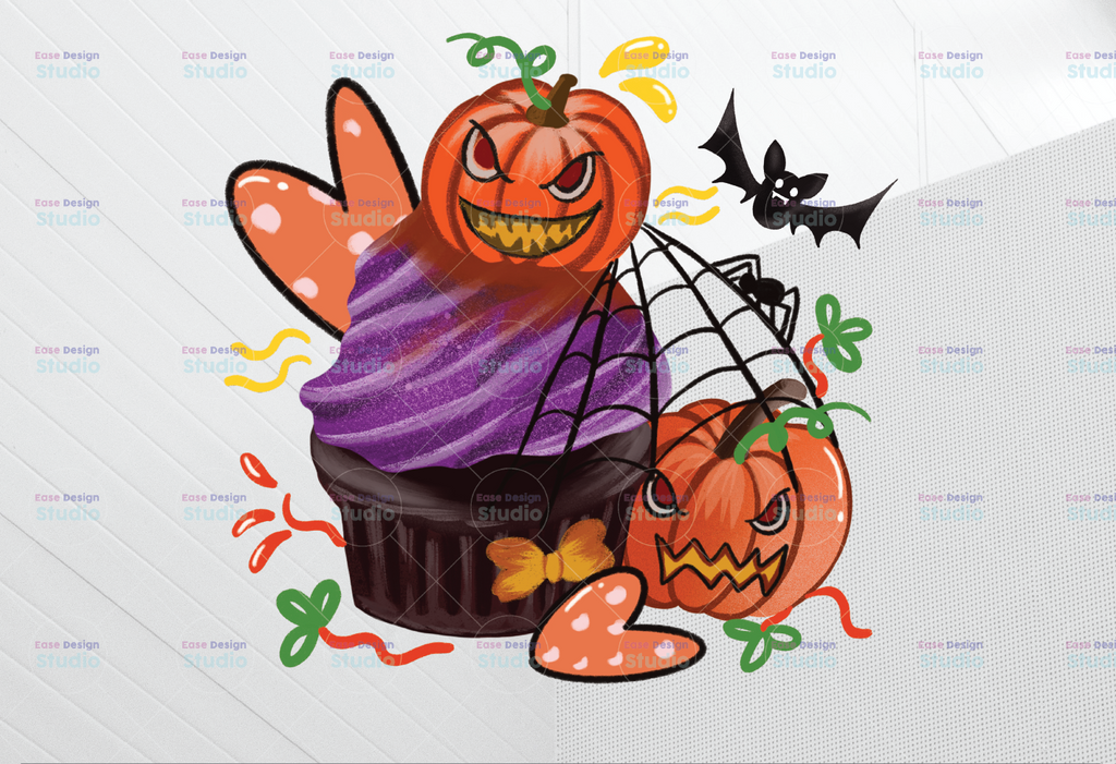 Halloween Pumpkins PNG, Halloween Cupcake Pumpkins Png for sublimation, Halloween Cupcakes digital download, Pumpkins
