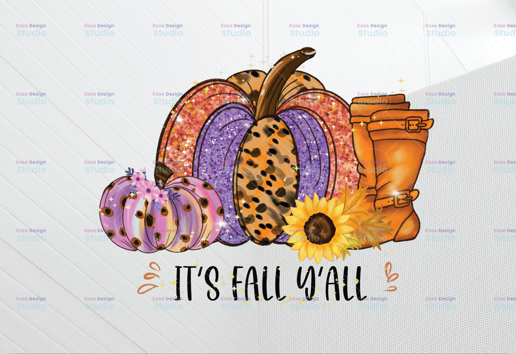 It's Fall y'all pumpkins halloween Sublimation Download, Purple orange fall pumpkins PNG File, Instant Download, it's fall y'all pumpkins