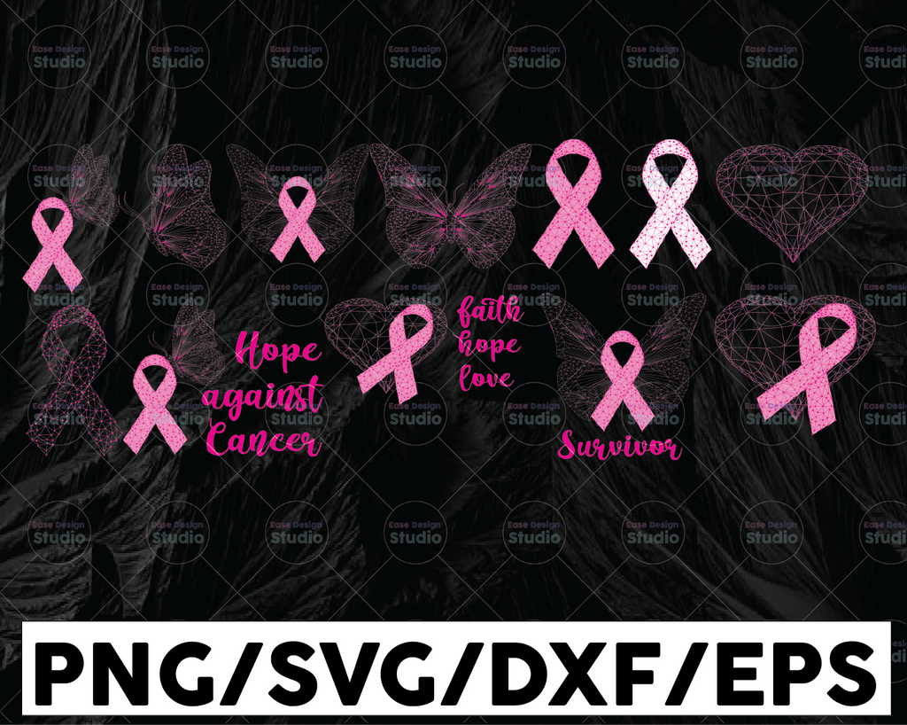 Breast Cancer SVG Bundle, Cancer SVG,Cancer Awareness, Pink Ribbon,Breat Cancer Shirt Design .