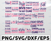 Breast Cancer SVG Bundle, Cancer Awareness Svg, Cancer Survivor Svg, Breast Cancer Svg, Fight Cancer Svg, cut files, Cricut, Silhouette, PNG