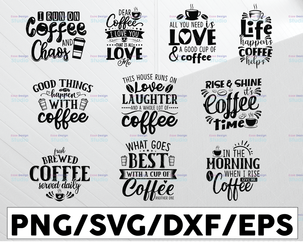 Coffee SVG Bundle, Funny Coffee SVG, Coffee Lover Svg, Caffeine Queen, Coffee Lovers, Coffee Obsessed, Mug Svg, Coffee mug, Cut File Cricut