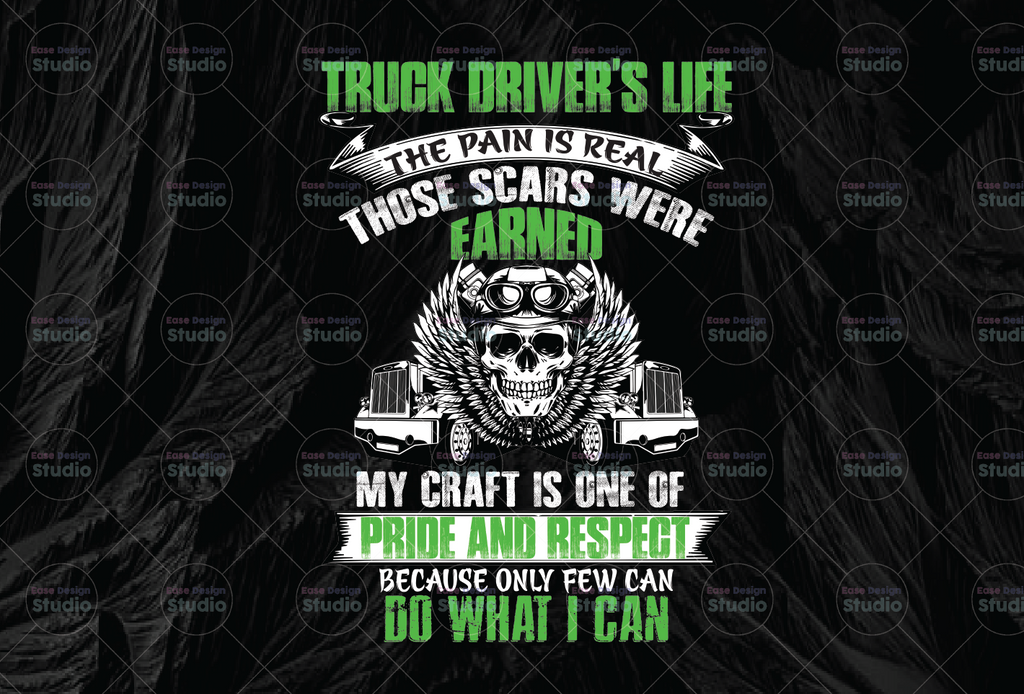 Truck Driver's Life The Pain Is Real PNG, Png Printable, Digital Download Print,INSTANT DOWNLOAD,Sublimation Digital