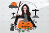 Witch png, witch sublimation, Pumpkin witch png, bad witch clipart, Halloween Sublimation Designs, Pinup Witch Design