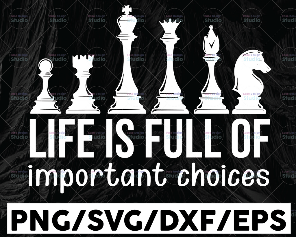 Vintage Retro Life Is Full Of Important Choices SVG, Chess Lover Chess Grandmaster Gift Sublimation PNG Files Digital Art