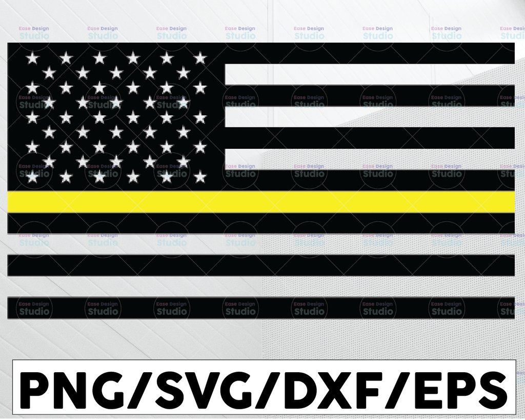 Dispatcher Yellow Line US Flag, United States of America Flag, Dispatcher Support, Svg, Png, Dxf