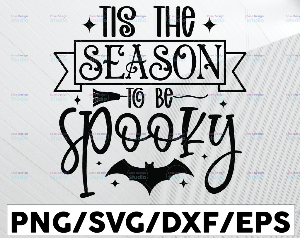Halloween Svg, Tis the Season to be Spooky, Funny Halloween Shirt Svg, Kids Halloween Quote Svg Files for Cricut, Png, Dxf