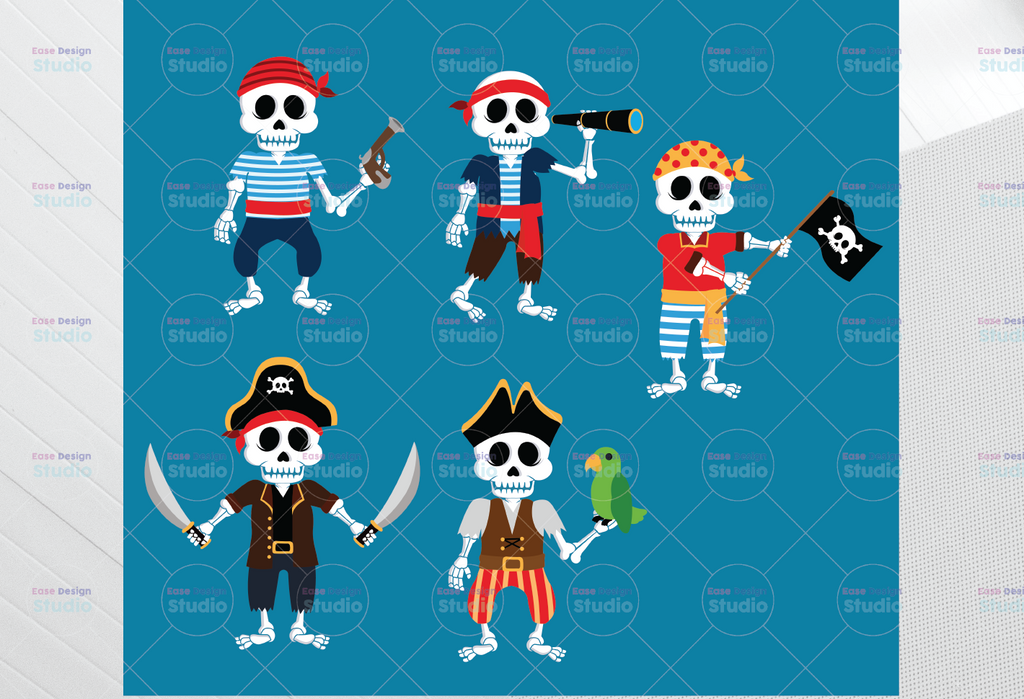 Skeleton Pirate Png Bundle, Halloween Sublimation PNG Design, Halloween Kids, Skeleton love, Dowload File PNG