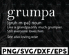 Grumpa Like a Grandpa Only Much Grumpier SVG, Grumpa definition, Grandparents Day, Funny Father's Day SVG File for Cricut or Silhouette
